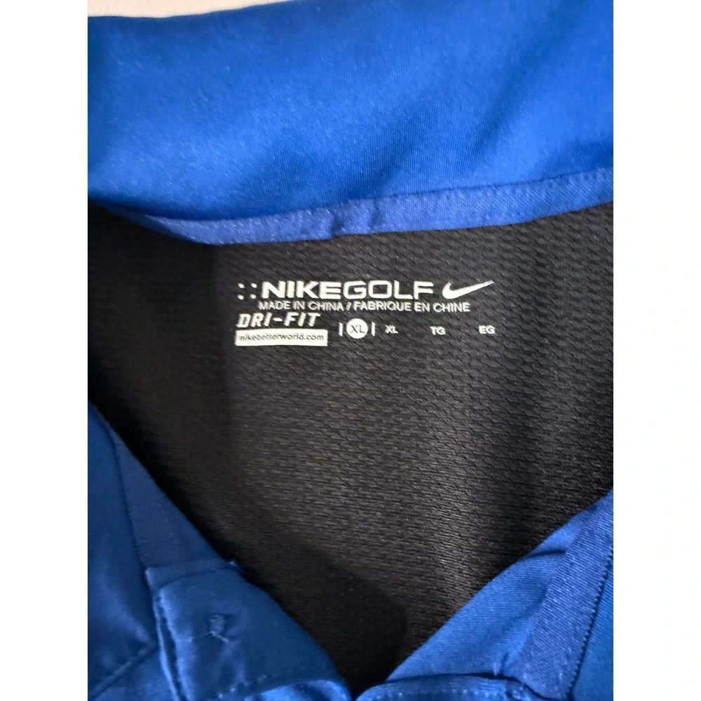 Nike Golf Dri-FIT Polo Shirt Mens XL Blue Black Motorola Solutions Embroidered